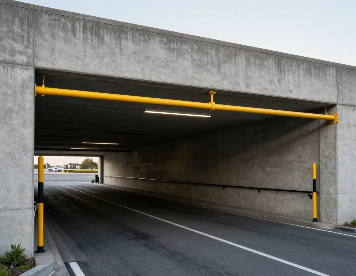 Melbourne Airport car park entrance gantry and height bar