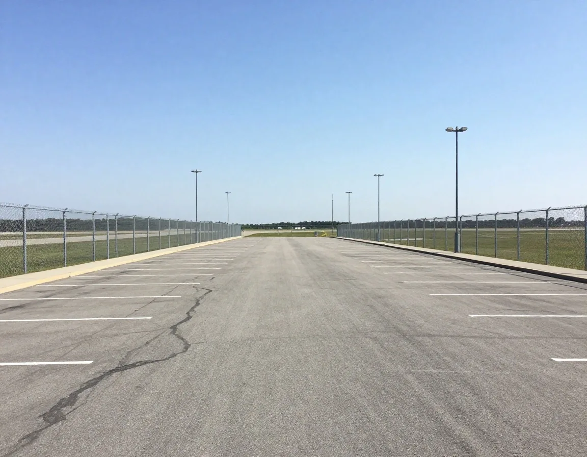 Outdoor asphalt parking bays at Melbourne Airport Value Car Park